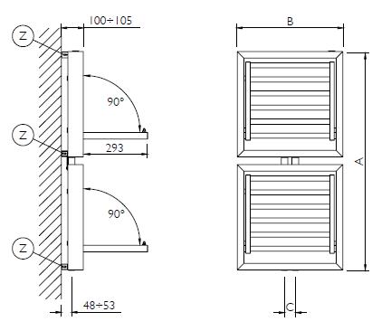 Bis Model Raflı Havlupan Teknik Resim