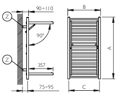 Stendy Elegance Raflı Havlupan Teknik Resim 905