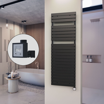  - 10H Electric Towel Warmer 600x1772 Matte Black Ktx3 1000 W
