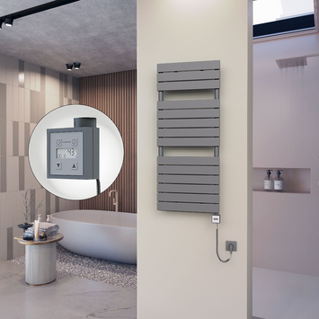 Radiva - 10H Elektrikli Havlupan 500x1180 Antrasit (KTX3 Termostat) 600W Spiral Kablolu