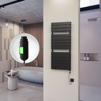 - 10H Elektrikli Havlupan 500x1180 Mat Siyah (On/Off Düğmeli) 600 W  - 10H Elektrikli Havlupan 500x1180 Mat Siyah (On/Off Düğmeli) 600 W