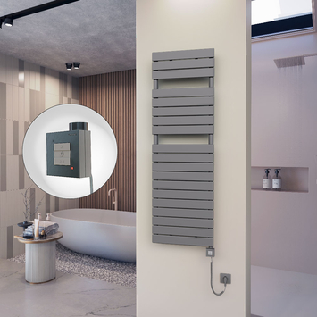 - 10H Sèche Serviettes Electrique 500x1550 Anthracite Ktx1 1000 Watt Câble en spirale  - 10H Sèche Serviettes Electrique 500x1550 Anthracite Ktx1 1000 Watt Câble en spirale