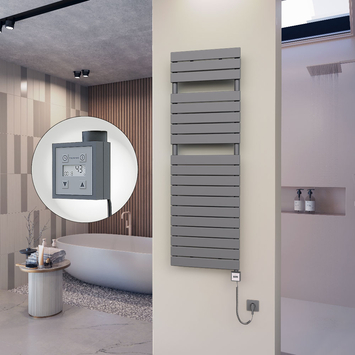 - 10H Sèche Serviettes Electrique 500x1550 Anthracite Ktx3 1000 Watt Câble en spirale  - 10H Sèche Serviettes Electrique 500x1550 Anthracite Ktx3 1000 Watt Câble en spirale