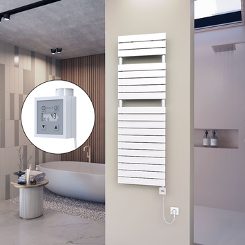 Radiva - 10H Sèche Serviettes Electrique 500x1550 Blanc Ktx3 1000 Watt Câble en spirale