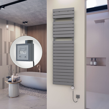 Radiva - 10H Elektrikli Havlupan 500x1772 Antrasit (KTX3 Termostat) 1000W Spiral Kablolu