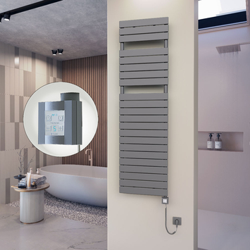 - 10H Sèche Serviettes Electrique 500x1772 Anthracite Ktx4 1000 Watt Câble en spirale  - 10H Sèche Serviettes Electrique 500x1772 Anthracite Ktx4 1000 Watt Câble en spirale