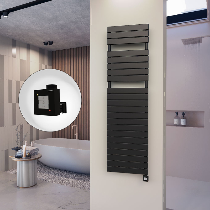10H Elektrikli Havlupan 500x1772 Mat Siyah Ktx1 1000 Watt