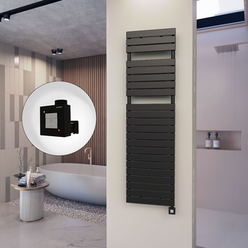  - 10H Electric Towel Warmer 500x1772 Matte Black Ktx1 1000 W