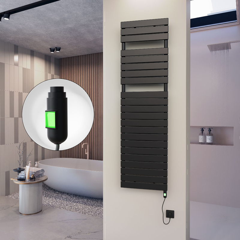 10H Sèche Serviettes Electrique 500x1772 Noir mat (On/Off) 900 W