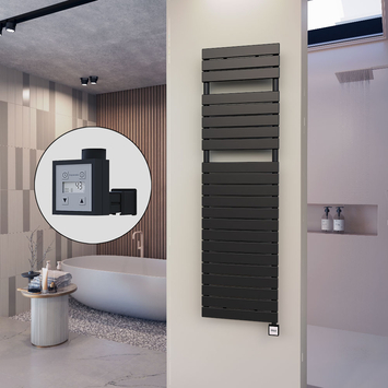 Radiva - 10H Elektrikli Havlupan 500x1772 Siyah (KTX3 Termostat) 1000W