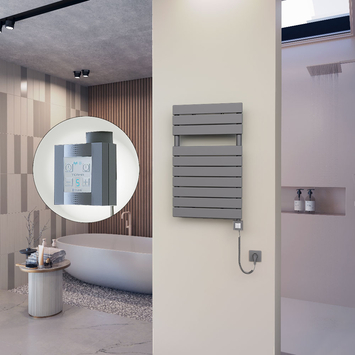 Radiva - 10H Elektrikli Havlupan 500x810 Antrasit (KTX4 Termostat) 600W Spiral Kablolu