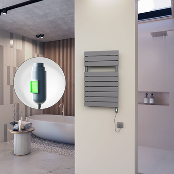 - 10H Sèche Serviettes Electrique 500x810 Anthracite (On/Off) 600 Watt  - 10H Sèche Serviettes Electrique 500x810 Anthracite (On/Off) 600 Watt