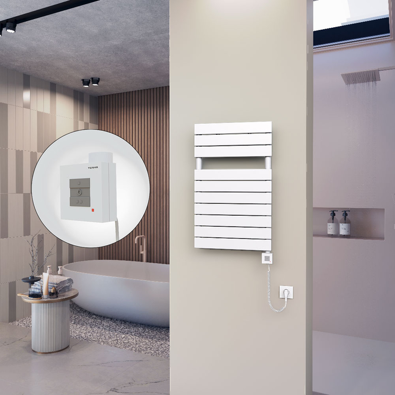 10H Elektrikli Havlupan 500x810 Beyaz (KTX1 Termostat) 600W Spiral Kablolu