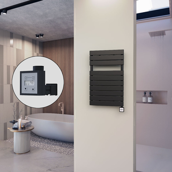 Radiva - 10H Elektrikli Havlupan 500x810 Siyah (KTX3 Termostat) 600W