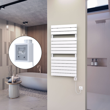 - 10H Sèche Serviettes Electrique 600x1180 Blanc Ktx3 600 Watt Câble en spirale  - 10H Sèche Serviettes Electrique 600x1180 Blanc Ktx3 600 Watt Câble en spirale