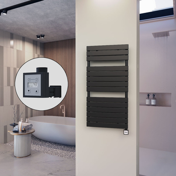 Radiva - 10H Elektrikli Havlupan 600x1180 Siyah (KTX3 Termostat) 600W