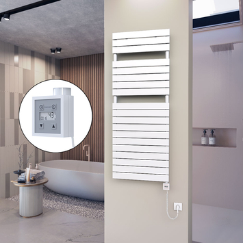 Radiva - 10H Sèche Serviettes Electrique 600x1550 Blanc Ktx3 1000 Watt Câble en spirale