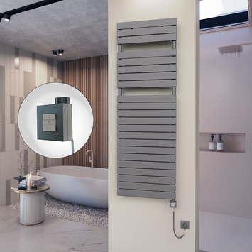 Radiva - 10H Elektrikli Havlupan 600x1772 Antrasit (KTX1 Termostat) 1000W Spiral Kablolu