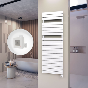 - 10H Sèche Serviettes Electrique 600x1772 Blanc Ktx1 1000 Watt  - 10H Sèche Serviettes Electrique 600x1772 Blanc Ktx1 1000 Watt