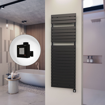 - 10H Elektrikli Havlupan 600x1772 Mat Siyah Ktx1 1000 Watt  - 10H Elektrikli Havlupan 600x1772 Mat Siyah Ktx1 1000 Watt