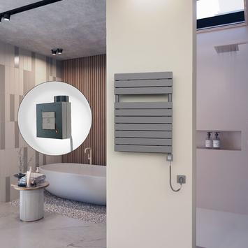 - 10H Sèche Serviettes Electrique 600x810 Anthracite Ktx1 600 Watt Câble en spirale  - 10H Sèche Serviettes Electrique 600x810 Anthracite Ktx1 600 Watt Câble en spirale