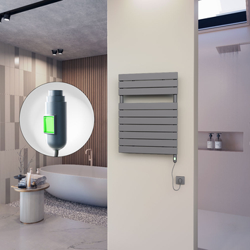 - 10H Sèche Serviettes Electrique 600x810 Anthracite (On/Off) 600 Watt  - 10H Sèche Serviettes Electrique 600x810 Anthracite (On/Off) 600 Watt