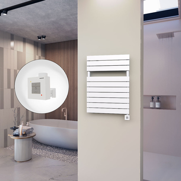 - 10H Sèche Serviettes Electrique 600x810 Blanc Ktx1 600 Watt  - 10H Sèche Serviettes Electrique 600x810 Blanc Ktx1 600 Watt