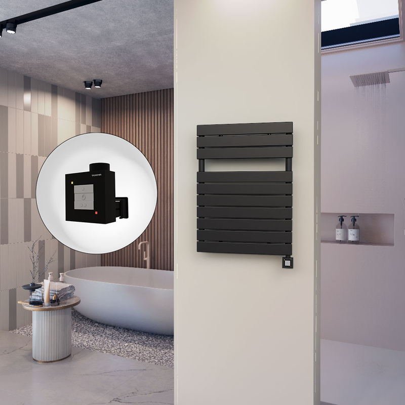 10H Electric Towel Warmer 600x810 Matte Black Ktx1 300 W