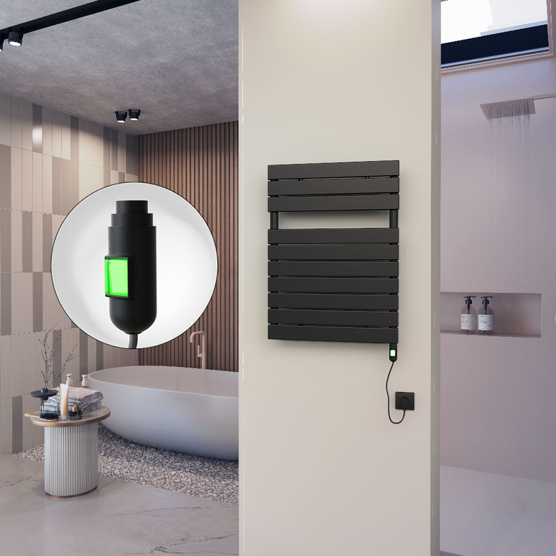 10H Electric Towel Warmer 600x810 Matte Black (On/Off) 300 W
