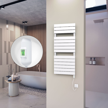 Radiva - 10H Sèche Serviettes Electrique 500x1180 Blanc (On/Off) 600 W