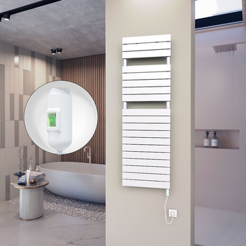 Radiva - 10H Sèche Serviettes Electrique 500x1550 Blanc (On/Off) 900 W