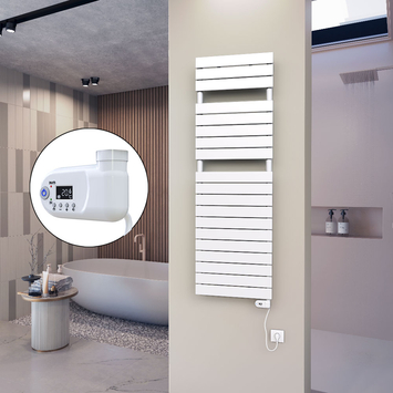 Radiva - 10H Sèche Serviettes Electrique 500x1550 Blanc (Thermostat Thesis) 900 W
