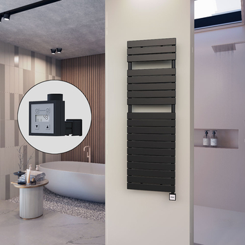 Radiva - 10H Sèche Serviettes Electrique 500x1550 Noir mat Ktx3 1000 W