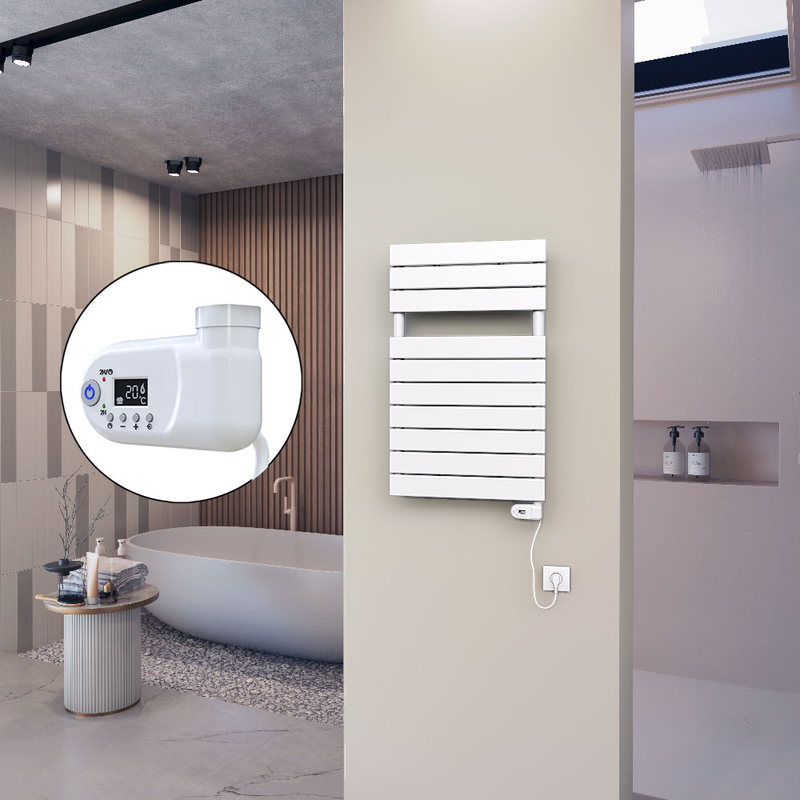 10H Sèche Serviettes Electrique 500x810 Blanc (Thermostat Thesis) 600 Watt
