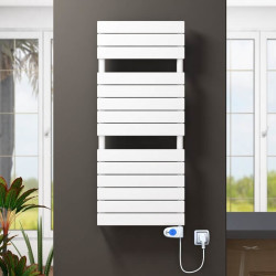 Radiva - 10H Sèche Serviettes Electrique 600x1180 Blanc (Thermostat Musa) 600 W