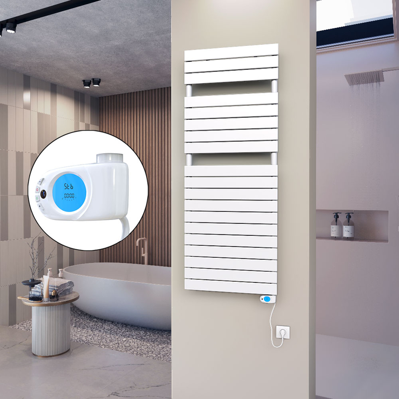 10H Sèche Serviettes Electrique 600x1550 Blanc (Thermostat Musa) 900 W