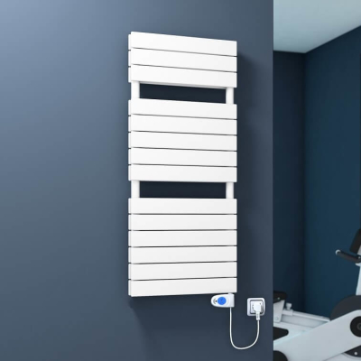 20H Electric Towel Warmer 500x1180 White (Musa Thermostat) 600 W