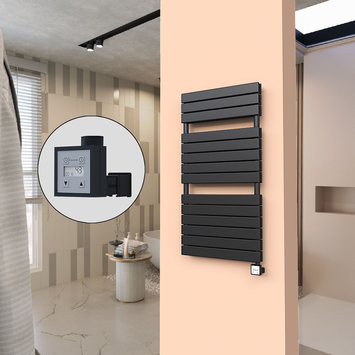  - 20H Electric Towel Warmer 600x1180 Matte Black Ktx3 1000 W