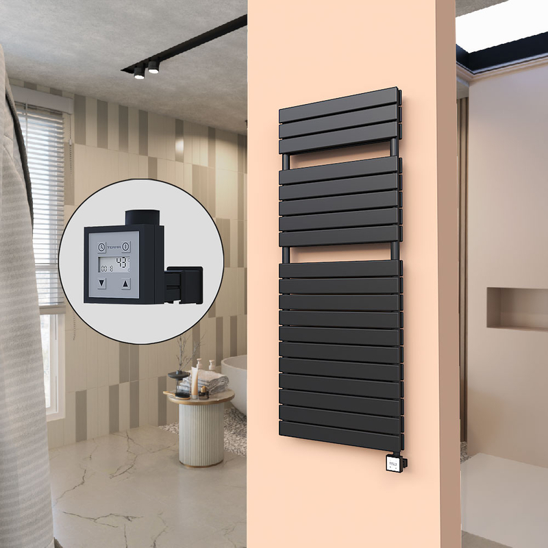 20H Electric Towel Warmer 600x1550 Matte Black Ktx3 1000 W