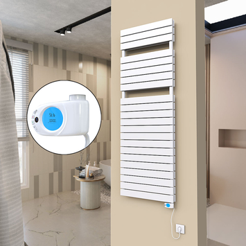 20H Electric Towel Warmer 600x1772 White (Musa Thermostat) 1200 W - Thumbnail