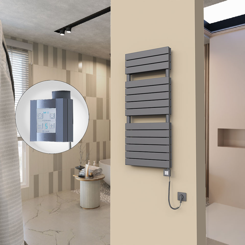 20H Electric Towel Warmer 500x1180 Anthracite Ktx4 600 W (Spiral Cable)