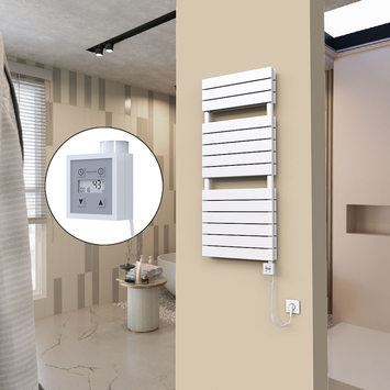  - 20H Sèche Serviettes Electrique 500x1180 Blanc Ktx3 1000 Watt Câble en spirale