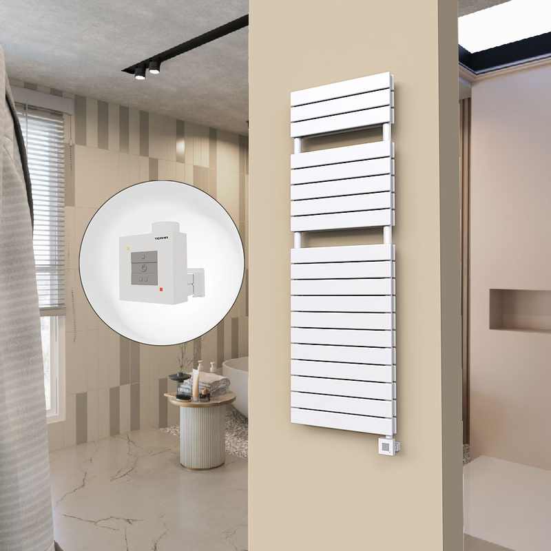 20H Sèche Serviettes Electrique 500x1550 Blanc Ktx1 1000 Watt