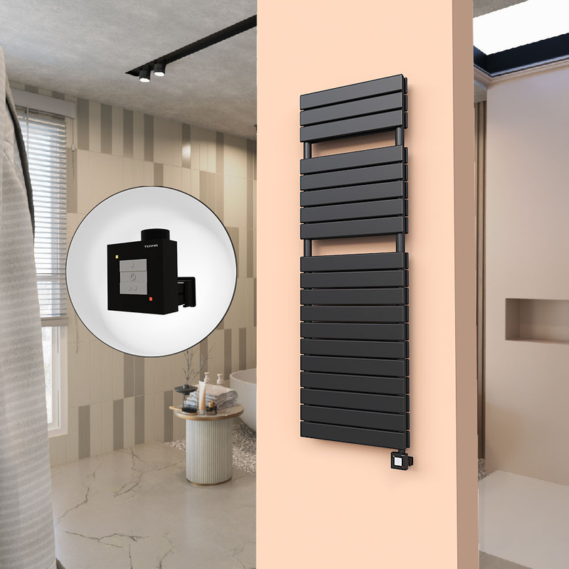 20H Electric Towel Warmer 500x1550 Matte Black Ktx1 1000 W