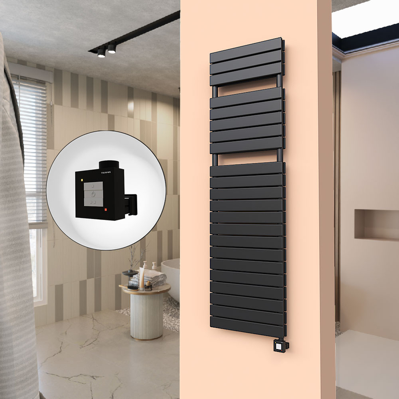 20H Electric Towel Warmer 500x1772 Matte Black Ktx1 1000 W
