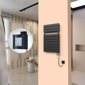 Radiva - 20H Elektrikli Havlupan 500x810 Siyah (KTX4 Termostat) 1000W Spiral Kablolu