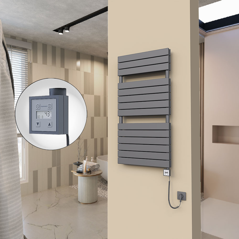 20H Electric Towel Warmer 600x1180 Anthracite Ktx3 1000 W (Spiral Cable)