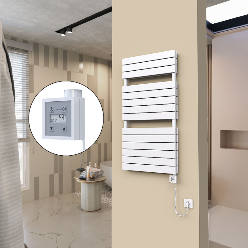 20H Sèche Serviettes Electrique 600x1180 Blanc Ktx3 1000 Watt Câble en spirale