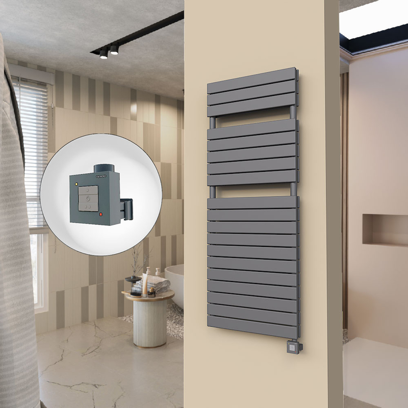 20H Sèche Serviettes Electrique 600x1550 Anthracite Ktx1 1000 Watt