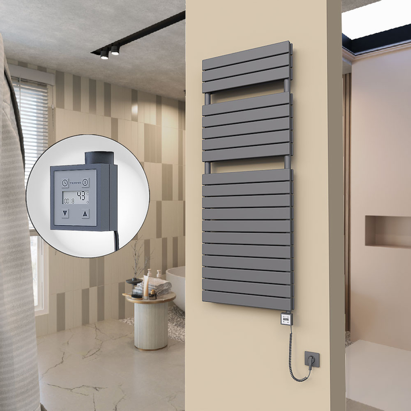20H Elektrikli Havlupan 600x1550 Antrasit Ktx3 1000 Watt Spiral Kablolu